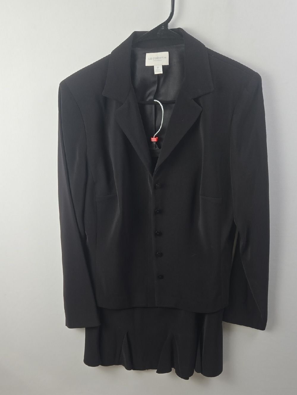 Liz Claiborne Black Women's Two-Piece Blazer Skirt Suit Sz 8 Professional